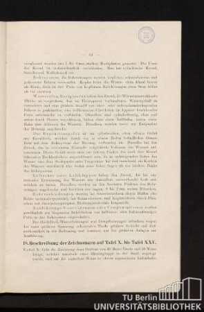 18. Beschreibung der Zeichnungen auf Tafel X. bis Tafel XXV.
