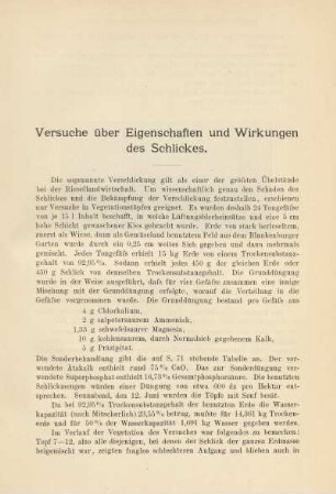Versuche über Eigenschaften und Wirkungen des Schlickes