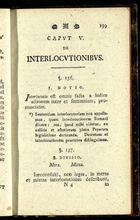 Caput V [i.e. VI]. Interlocutionibus.
