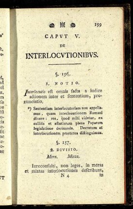 Caput V [i.e. VI]. Interlocutionibus.
