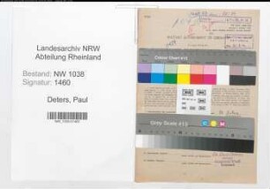 Entnazifizierung Paul Deters , geb. 14.08.1910 (Zahnarzt)
