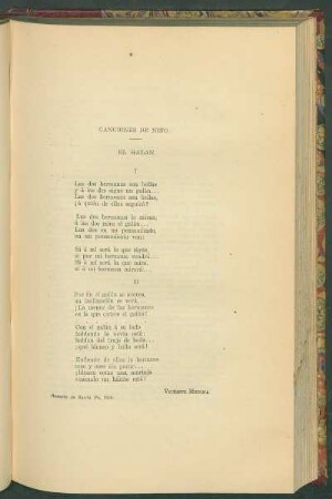 Canciones de niño : El galán