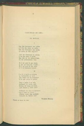 Canciones de niño : El galán