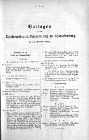 In nichtöffentlicher Sitzung. (51), 18. April 1917