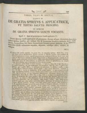 Caput IV. De Gratia Spiritus S. Applicatrice, Ut Tertio Salutis Principio