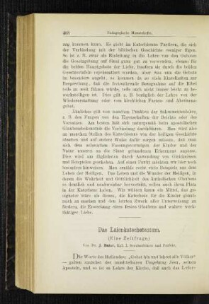 ¬Das¬ Laienkatechetentum : (eine Zeitfrage)