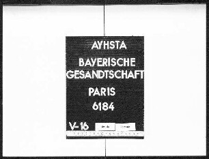 Verwaltung der kgl. Mineralbäder Kissingen und Bocklet, Einfuhr der Kissinger Mineralquellen in Frankreich