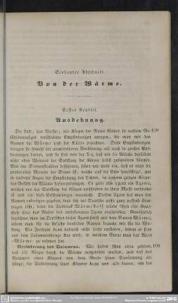 Siebenter Abschnitt. Von der Wärme