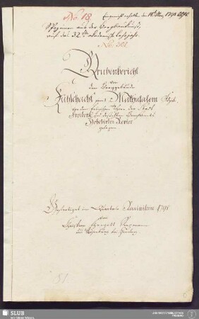Grubenbericht von dem Berggebäude Kühschacht samt Mathusalem Fdgrb. vor dem Erbischen Thore der Stadt Freiberg, und deßelben Bergamts Hohebirker Revier gelegen - 17.6254 4.