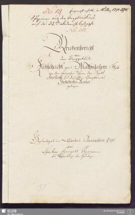 Grubenbericht von dem Berggebäude Kühschacht samt Mathusalem Fdgrb. vor dem Erbischen Thore der Stadt Freiberg, und deßelben Bergamts Hohebirker Revier gelegen - 17.6254 4.