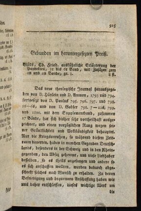 915-916, Gebunden im heruntergesezten Preiß.