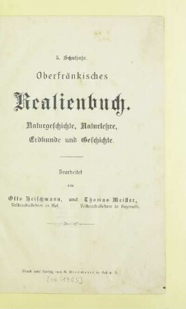 Schulj. 5: Naturgeschichte, Naturlehre, Erdkunde und Geschichte