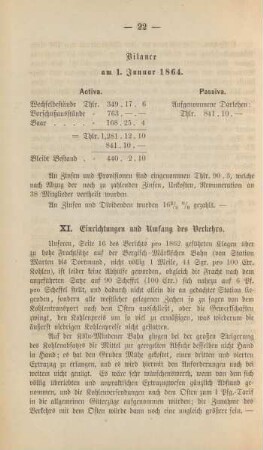XI. Einrichtungen und Umfang des Verkehrs.