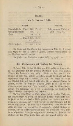 XI. Einrichtungen und Umfang des Verkehrs.