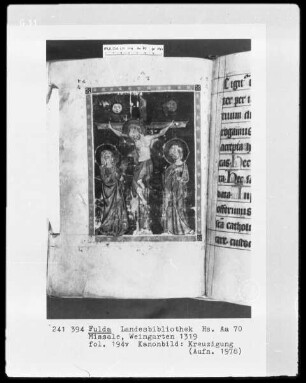 Missale — Christus am Kreuz zwischen Maria und Johannes, Folio 194verso