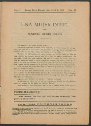 1920006700: Una mujer infiel