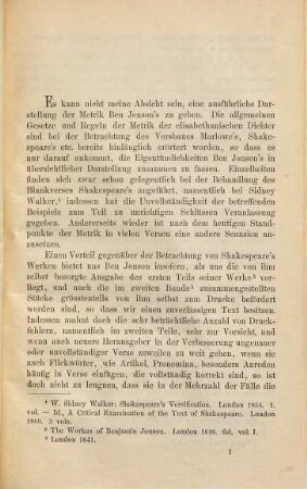 Metrische Untersuchungen zu Ben Jonson