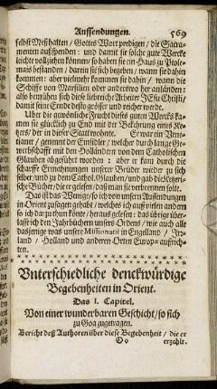 Unterschiedliche denckwürdige Begebenheiten in Orient.