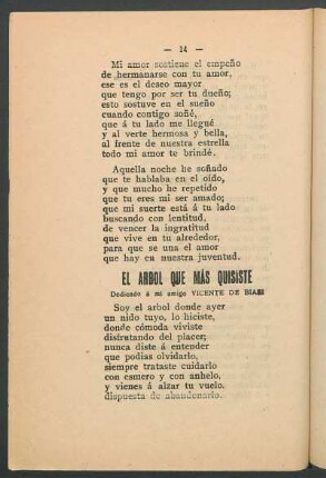 El arbol que más quisíste : Dedicado a mi amigo Vicente de Biasi