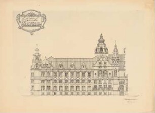 Rathaus: Seitenansicht (aus: Drucke von Seminararbeiten der Königlich Technischen Hochschule Berlin, Bd. III)