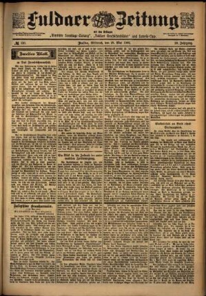 Zweite Ausgabe vom Mittwoch, den 28. Mai 1902.