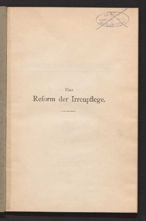 Über Reform der Irrenpflege