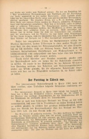 Der Parteitag in Lübeck 1901.