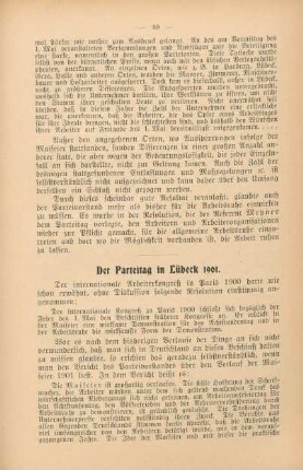 Der Parteitag in Lübeck 1901.