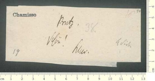 Briefsammlung von Gustav Schwab und Adelbert von Chamisso an Gustav Schwab und Adelbert von Chamisso