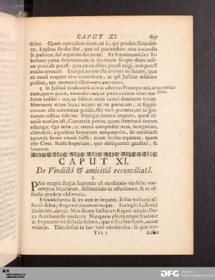 Caput XI. De Vindictâ & amicitiâ reconciliatâ.