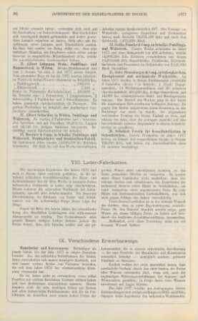 VIII. Leder-Fabrikation.