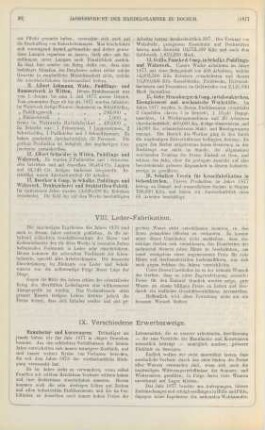 VIII. Leder-Fabrikation.