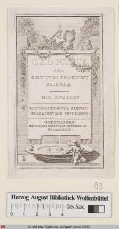 Titelblatt des Gedichtbandes von G. A. Bürger