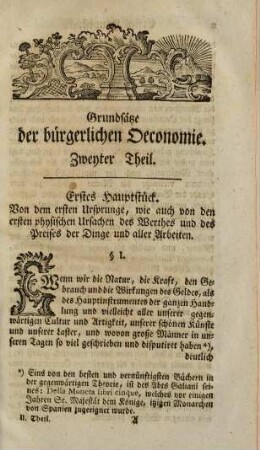 1, Erstes Hauptstück. Ursprung des Werthes der Dinge.