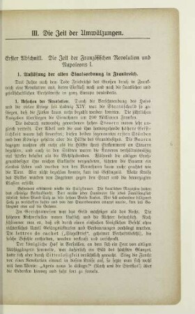 III. Die Zeit der Umwälzungen
