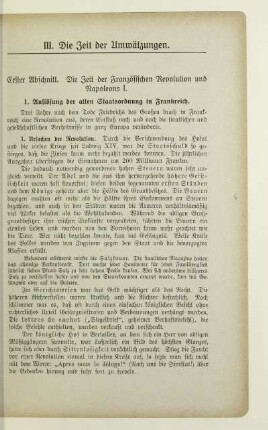 III. Die Zeit der Umwälzungen