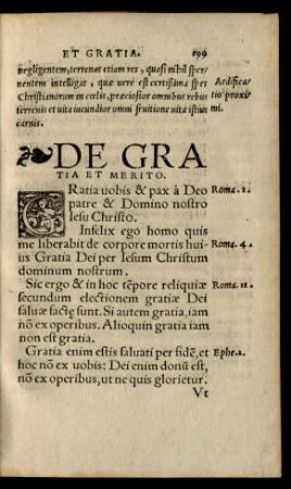 De Gratia Et Merito.