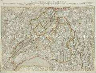 Grand Atlas . Bl. 75 (Bern, Freiburg, Neuenburg...) : Contenant les Cantons de Bern, et de Freybourg, les Principautés de Neufchatel, et Vallangin, le Territoire de Geneve, et une Partie Comté de Bourgogne. et et