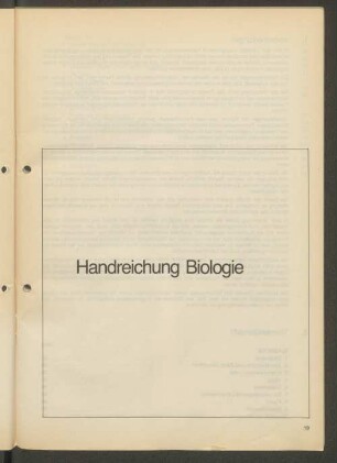 Handreichung Biologie