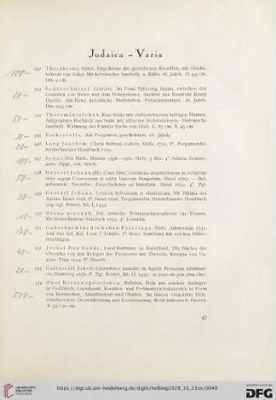 Judaica- Varia (Nr. 542-559)