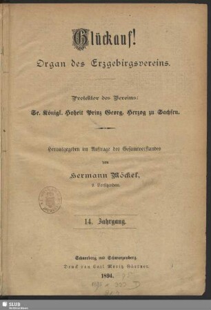 14.1894: Glückauf : Zeitschrift des Erzgebirgsvereins