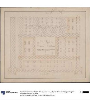 Berlin. Altes Museum am Lustgarten. Plan der Pfahlgründung der Osthälfte