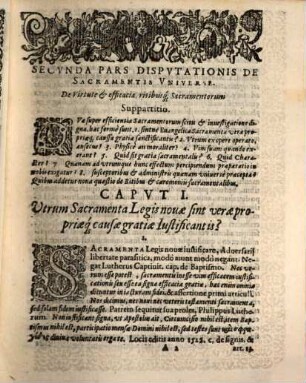 Confessionis Avgvstanae Veteris Et Catholicae Novae Et Haereticae Comparatio Et Separatio In Generali De Sacramentis Ecclesiae Doctrina : bipartita disputatione exposita, 2