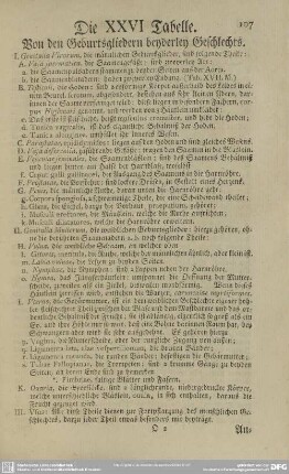 Die XXVI Tabelle. Von den Geburtsgliedern beyderley Geschlechts