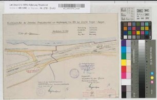 Geschlossenhalten der Schranken (Anrufschranken) am Wegübergang in km 19,400 der Strecke Hagen-Siegen: Lageplan, M. 1:1.000 Stnr.: 51, Iwü, Bunr.: 17, Blnr.: 1