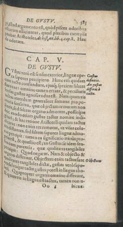 Cap. V. De Gustu