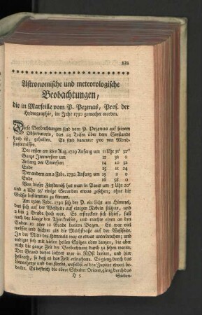 Astronomische und meteorologische Beobachtungen.