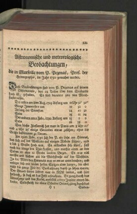 Astronomische und meteorologische Beobachtungen.