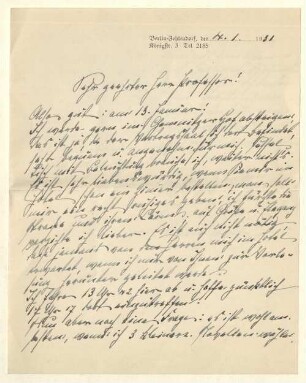 Eigenhändiger Brief mit Unterschrift
