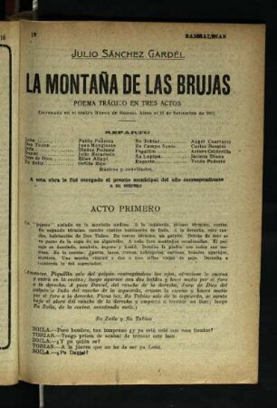 La montaña de las brujas : poema trágico en tres actos